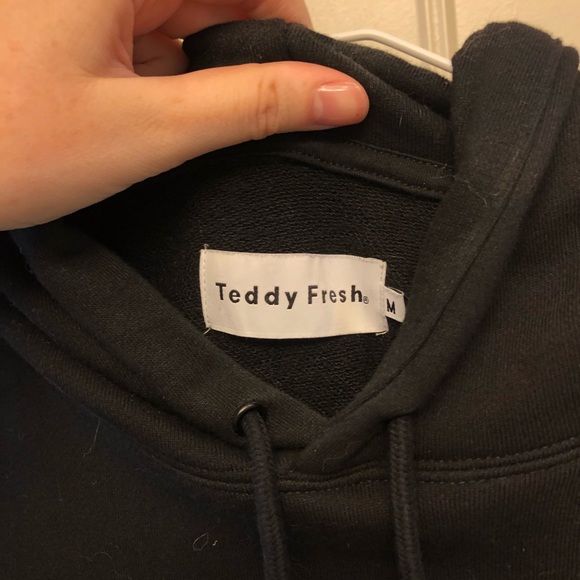 Teddy Fresh I Heart U Mom Black Sweatshirt Hoodie Medium - Picture 3 of 3